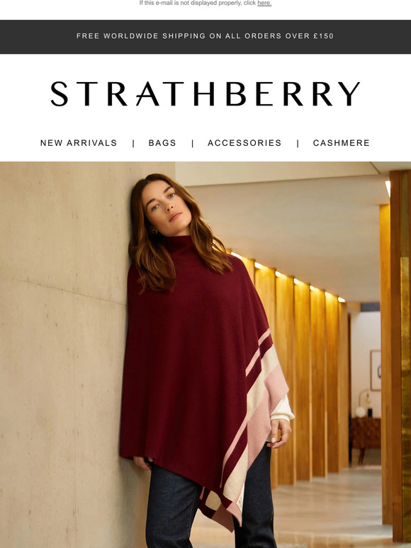 strathberry WOOL/CASHMERE LOGO CAPE | www.christchurchcbe.org