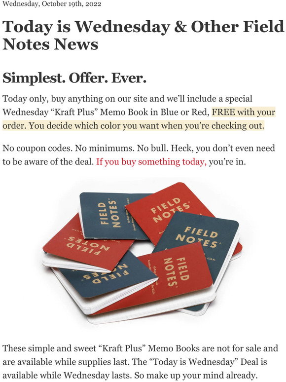 Wednesday Buzz Notes Field Notes: Today Is Wednesday & Other Field Notes News | Milled