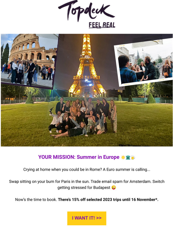 Europe. Summer. Yes. Please.