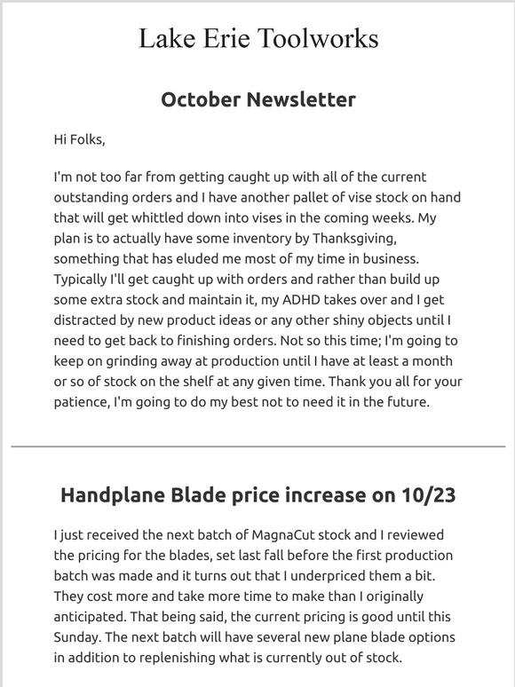 October Newsletter