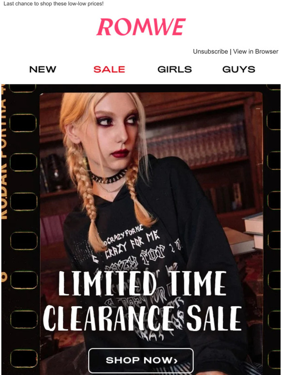 Limited Time Clearance Sale