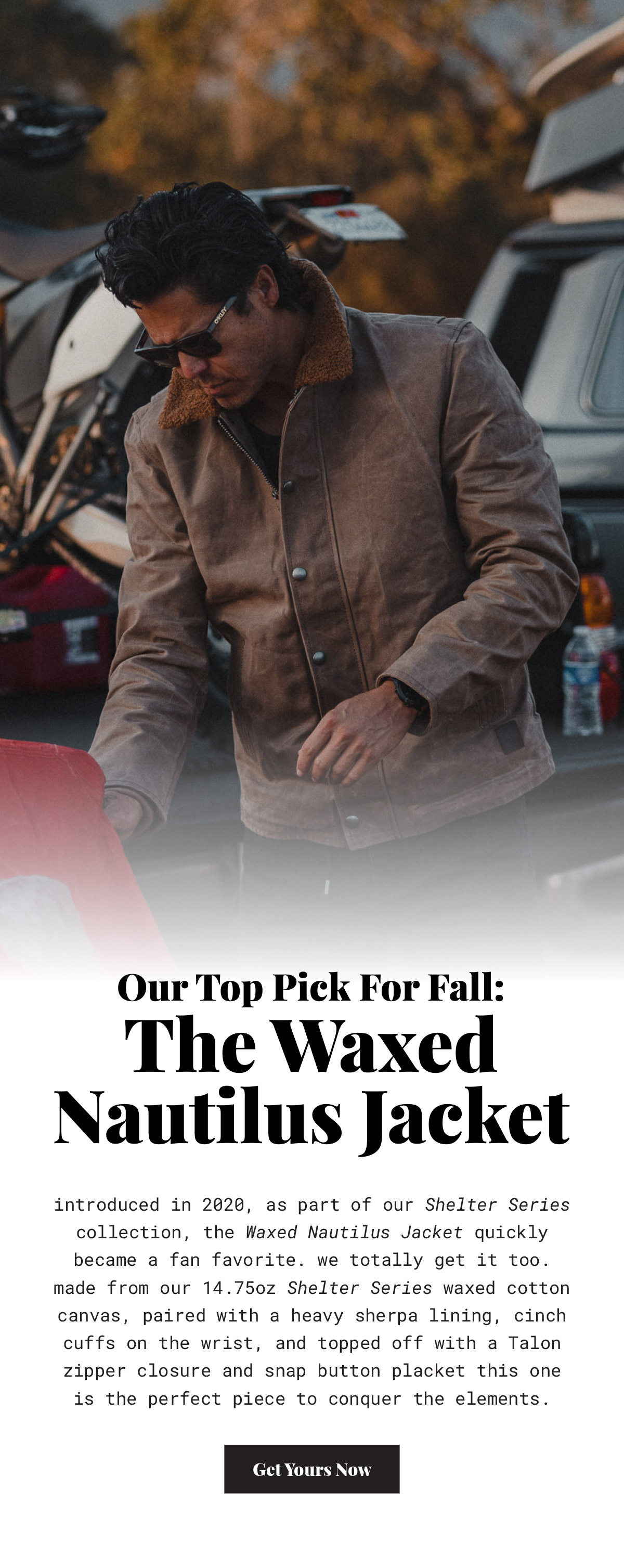 Iron and Resin Our Top Fall Pick Waxed Nautilus Jacket. Milled