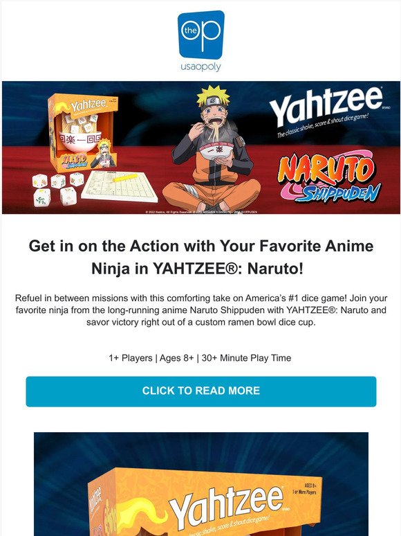 Roll Out the Ramen in YAHTZEE®: Naruto – Available Now!