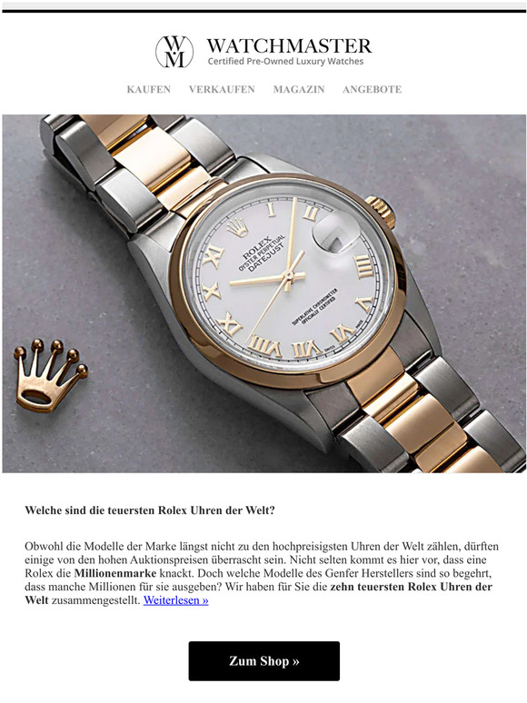 Watchmaster Wie viel kostet die teuerste Rolex? Milled