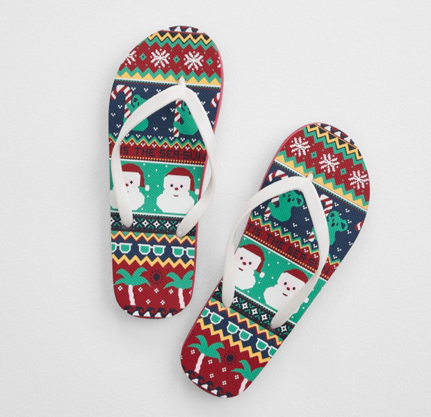 Women’s Christmas recycled thongs Sizes: 5-11. $3.
