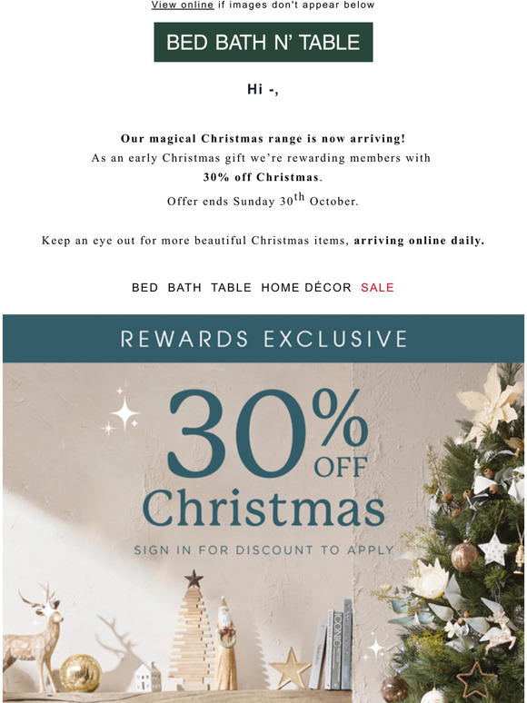 bed bath & table Christmas Now Available Milled