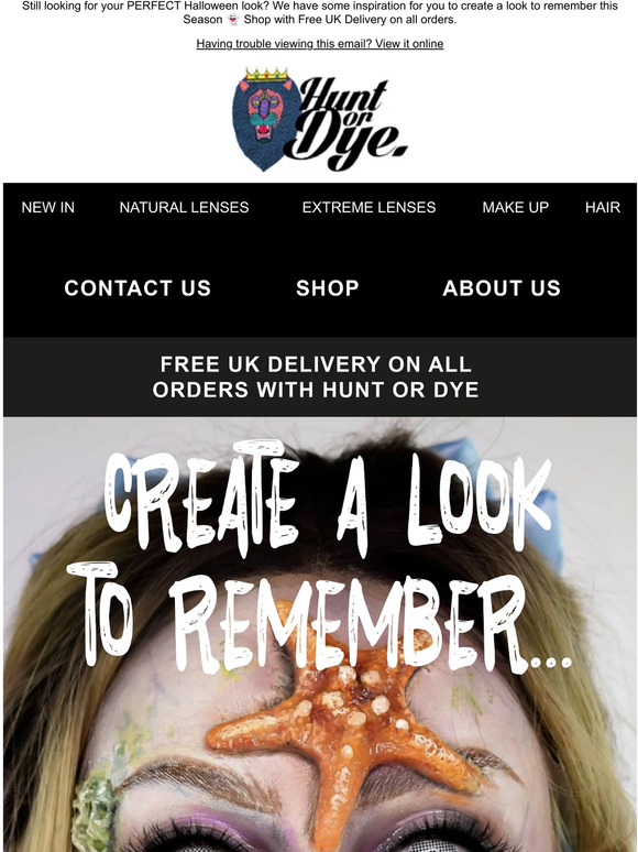 Create a Look to Remember... 🎃🧟👻👺 Shop with Free UK Delivery on all orders.