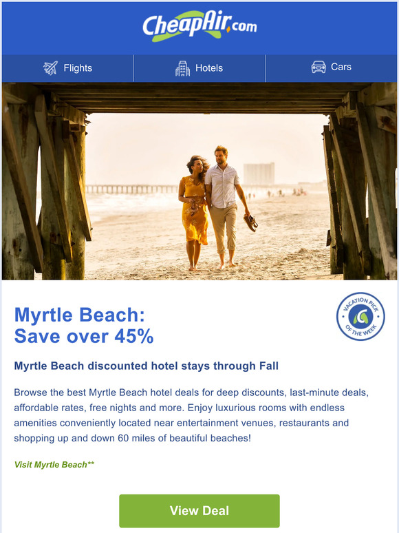 Myrtle Beach 45% Off | $1499+ Italy | $3799+ Australia