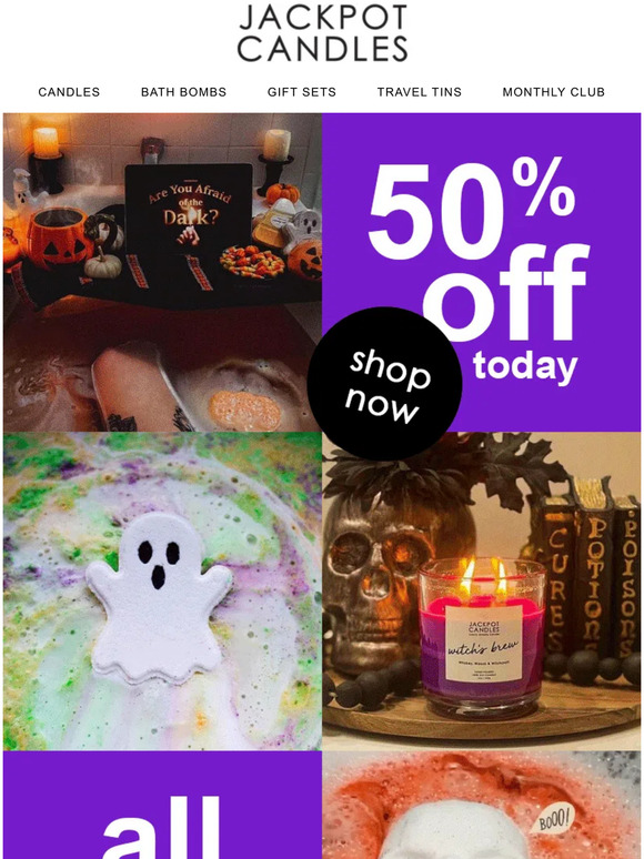 Jackpot Candles 50 Off Halloween Milled