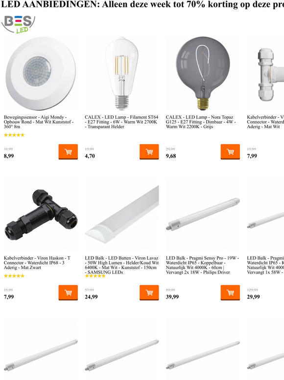 LED Aanbiedingen: tot 70% korting bij BES LED