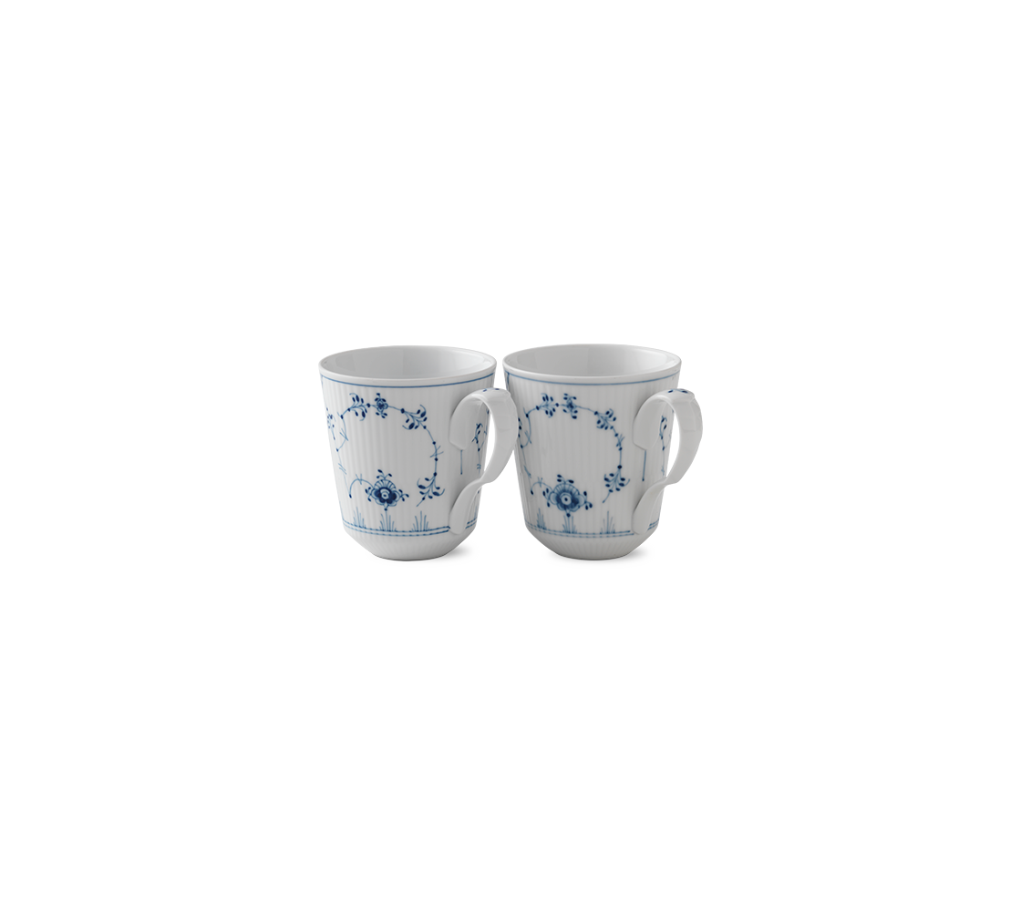 Blue Fluted Plain Mug, 37 cl, 2 pcs