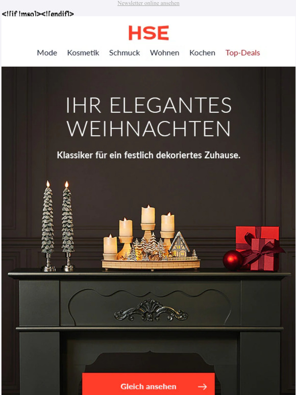 HSE24 Elegante Weihnachten edle Deko fürs Fest Milled