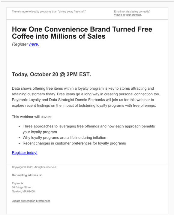 Today's webinar: The Value of Free