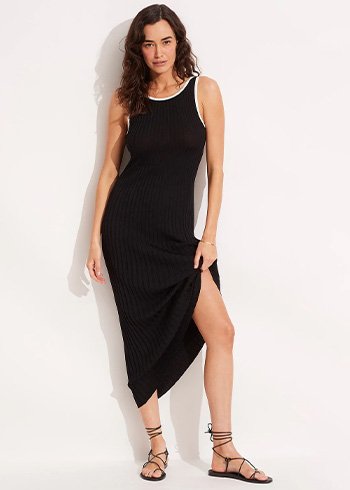 Coral Knit Dress - Black