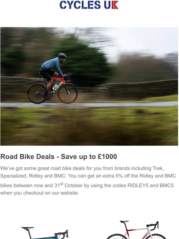 Road Bike Deals - Save up to £1000