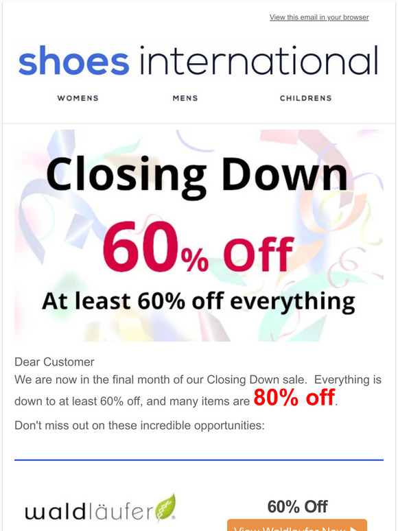 Last Month in our closing down sale!  Up To 80% Off!