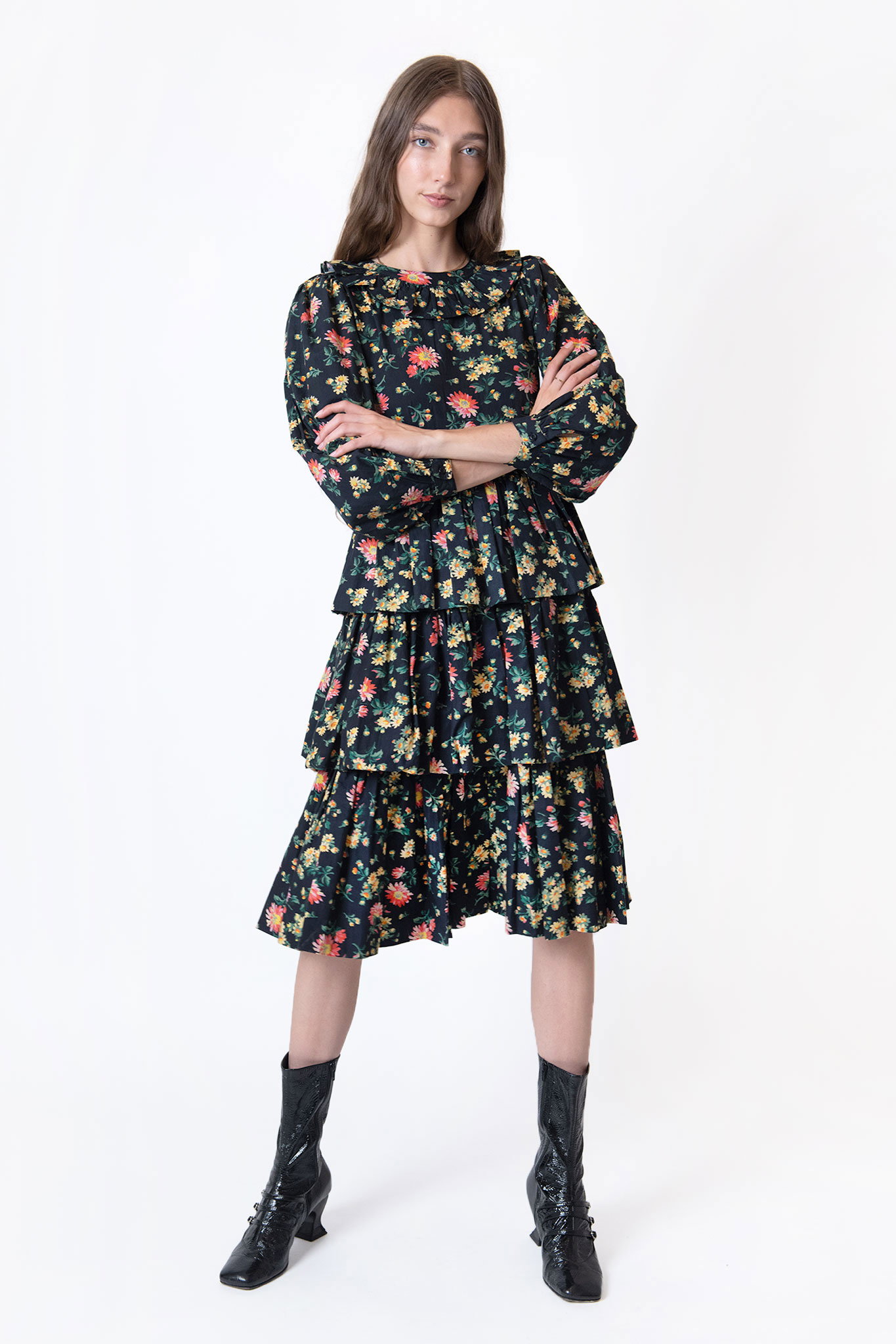 Laura Ashley x Batsheva Welsh Dress in Rhian Daisy