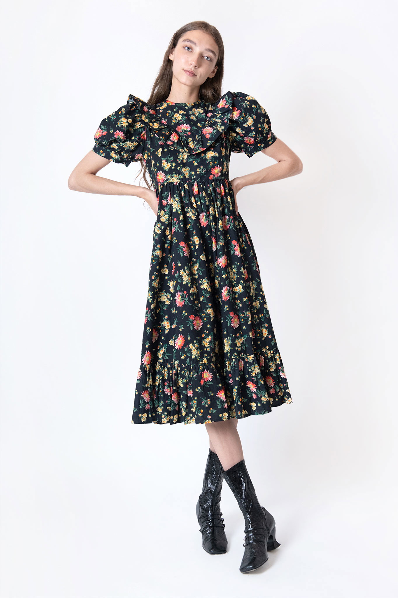 Laura Ashley x Batsheva May Dress in Rhian Daisy