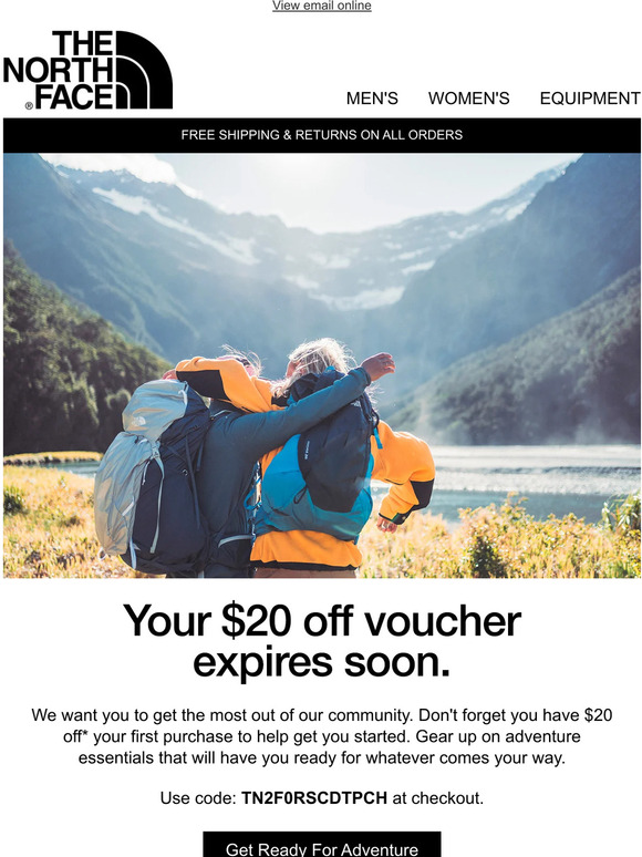 The North Face NZ Don't your 20 off voucher expires soon Milled