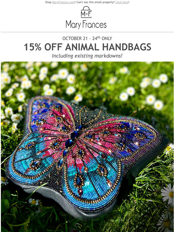🦁,🐯,🐻 OH MY! 
 This weekend only get 15% OFF Animal Handbags!