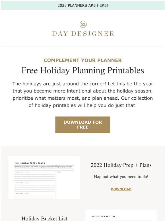 Day Designer: Plan your holidays with FREE printables! | Milled