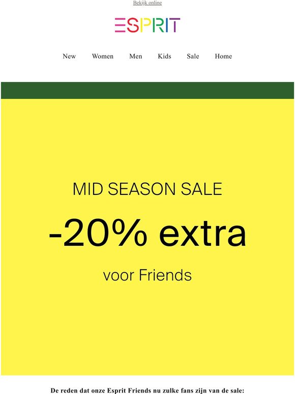 Meevaller voor Friends: -20% extra in de sale
