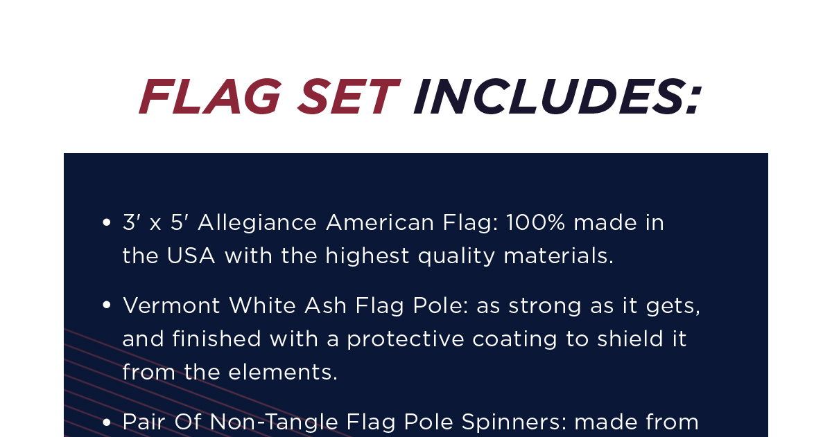 Flag Set Includes