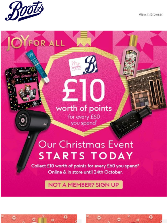 Boots Collect £10 worth of points for every £60 you spend! Milled