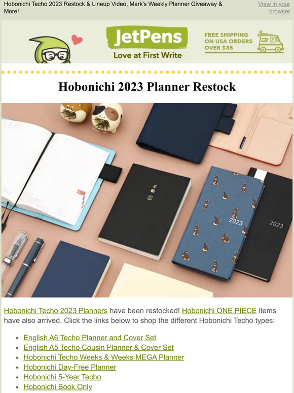 JetPens Hobonichi Techo 2023 Restock & Lineup Video, Mark's Weekly