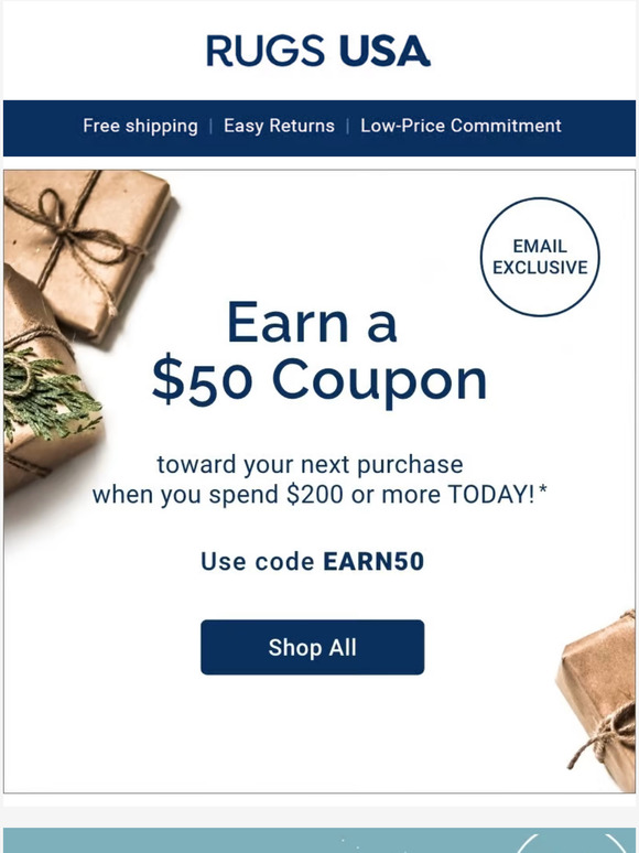 Rugs USA Early Holiday FLASH SALE > Up to 75 Off + See Inside for an