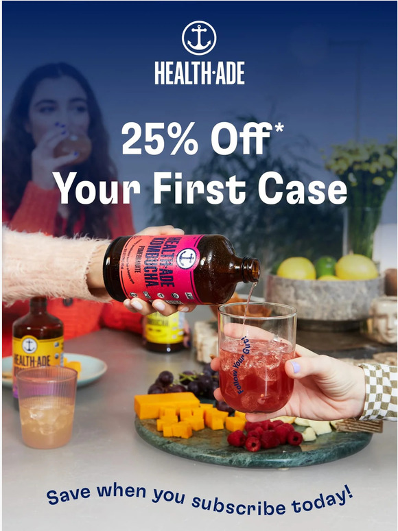 HealthAde Kombucha Drink. Feel Good. Repeat. Milled