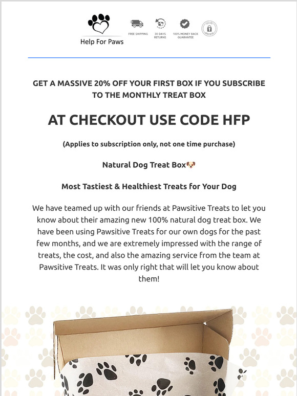 Help For Paws Natural Dog Treat Box🐶 Most Tastiest & Healthiest