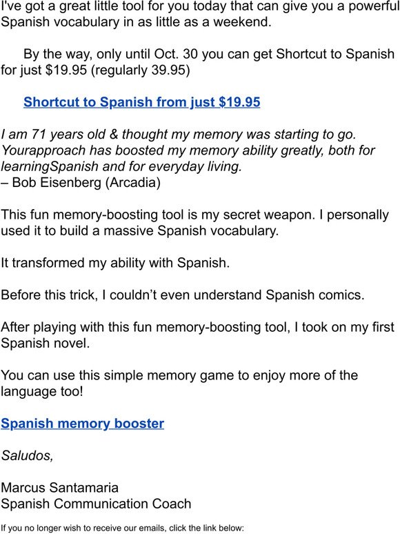Free Spanish memory booster tool