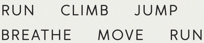 RUN CLIMB JUMP BREATHE MOVE