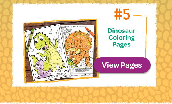 Two partially colored-in Dinosaur Coloring Pages