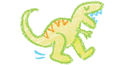 Crayon drawing of a dinosaur