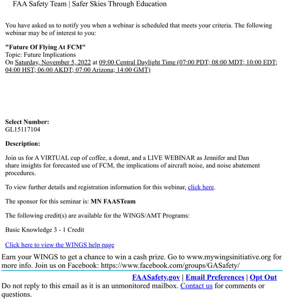 [GL15117104] Future Of Flying At FCM - FAASafety.gov