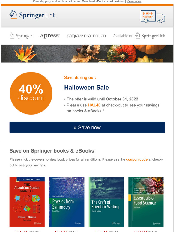 Save 40% on books & eBooks with our Halloween Sale