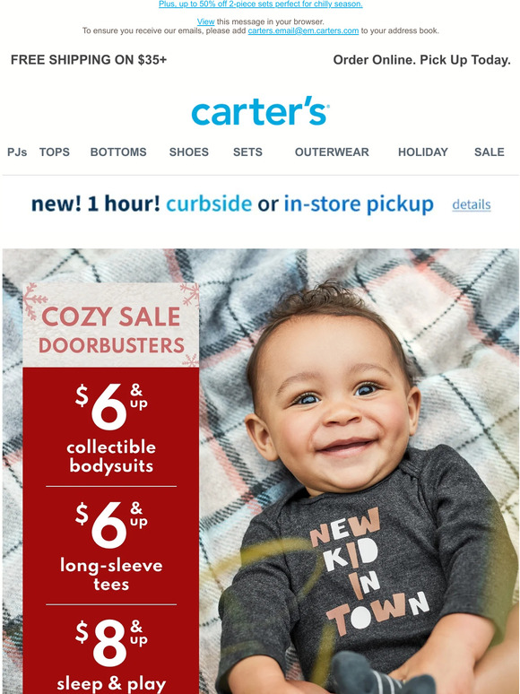 Carter's Going fast! Cozy Sale Doorbusters from 6 ️ Milled