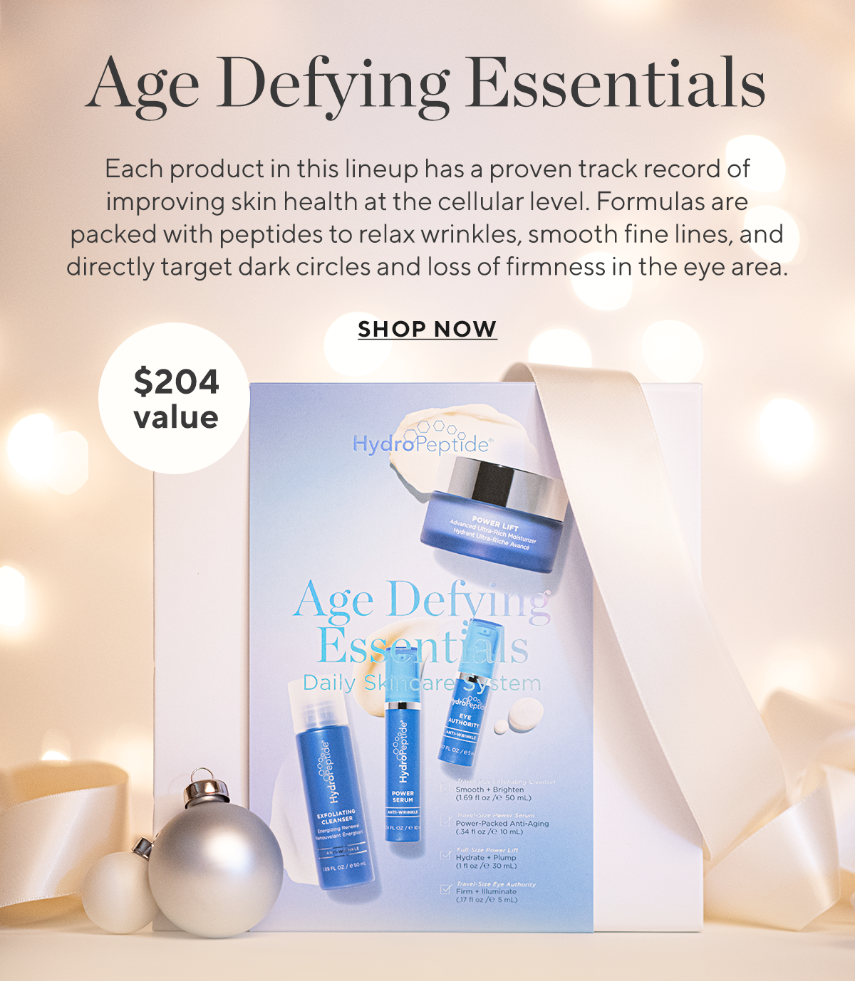 Our limited edition Age Defying Essentials holiday kit is just $149 ($207 value) 
