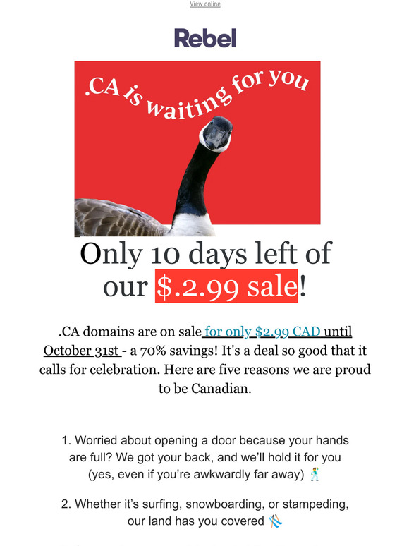 .CA domains are $2.99 for a limited time! Get yours today 🇨🇦