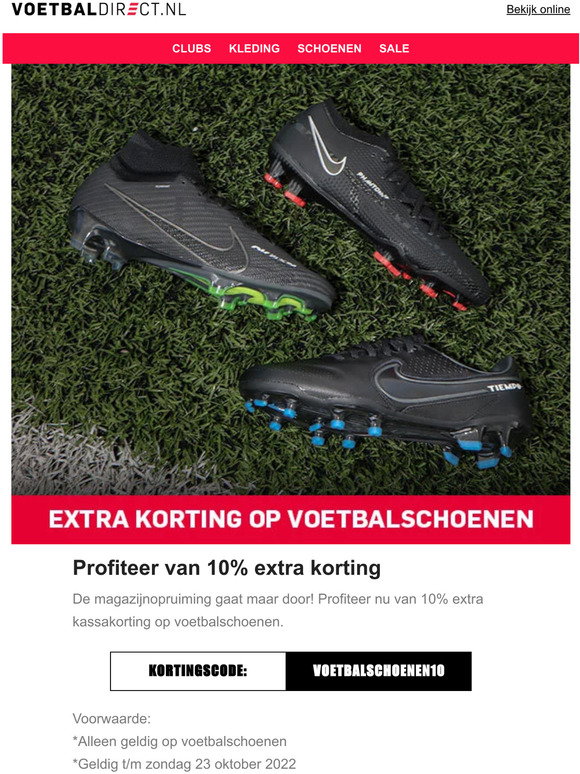 Voetbaldirect.nl: Tot wel 50% korting op Nike voetbalschoenen! | Milled