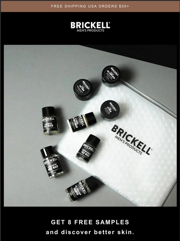 Brickell Men's Products Get 8 Free Samples & Better Skin Milled