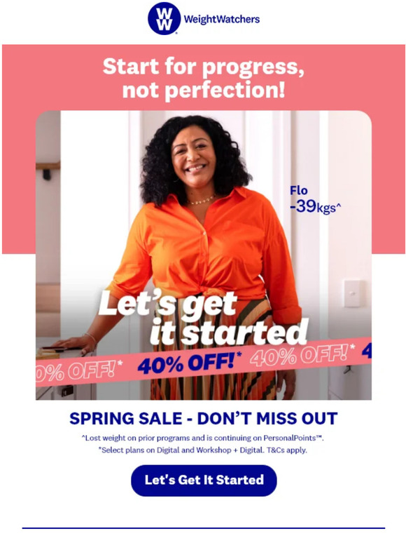 New week, new goals! Get 40% off WW TODAY! 💗
