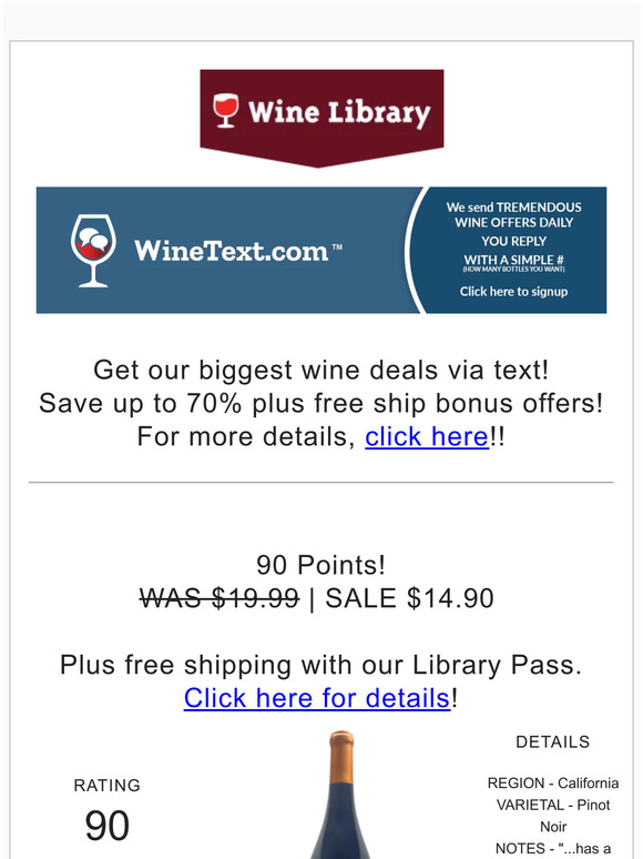 Our 1 Selling 90 Point Pinot Noir for under 15 is