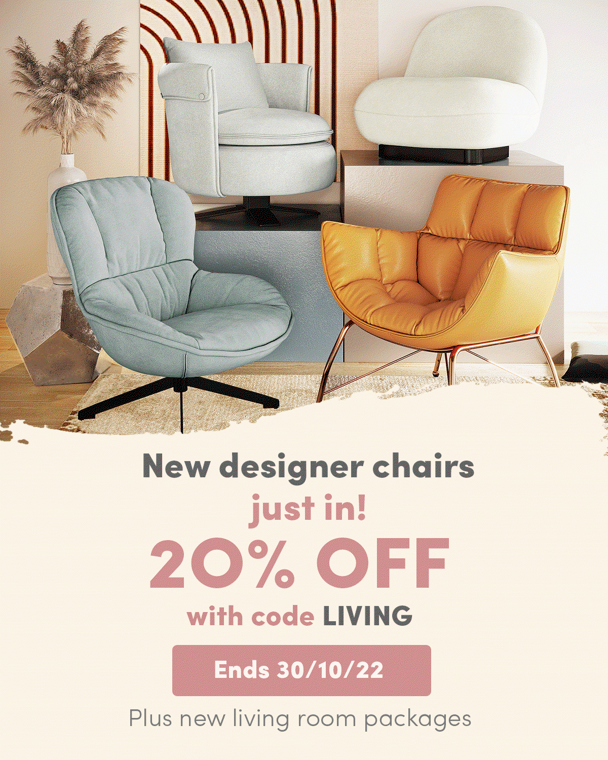 Luxo Living: 20% off NEW designer accent chairs | Plus new living room ...