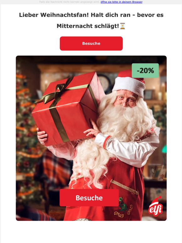 Lieber Weihnachtsfan! Halt dich ran - bevor es Mitternacht schlägt!⏳