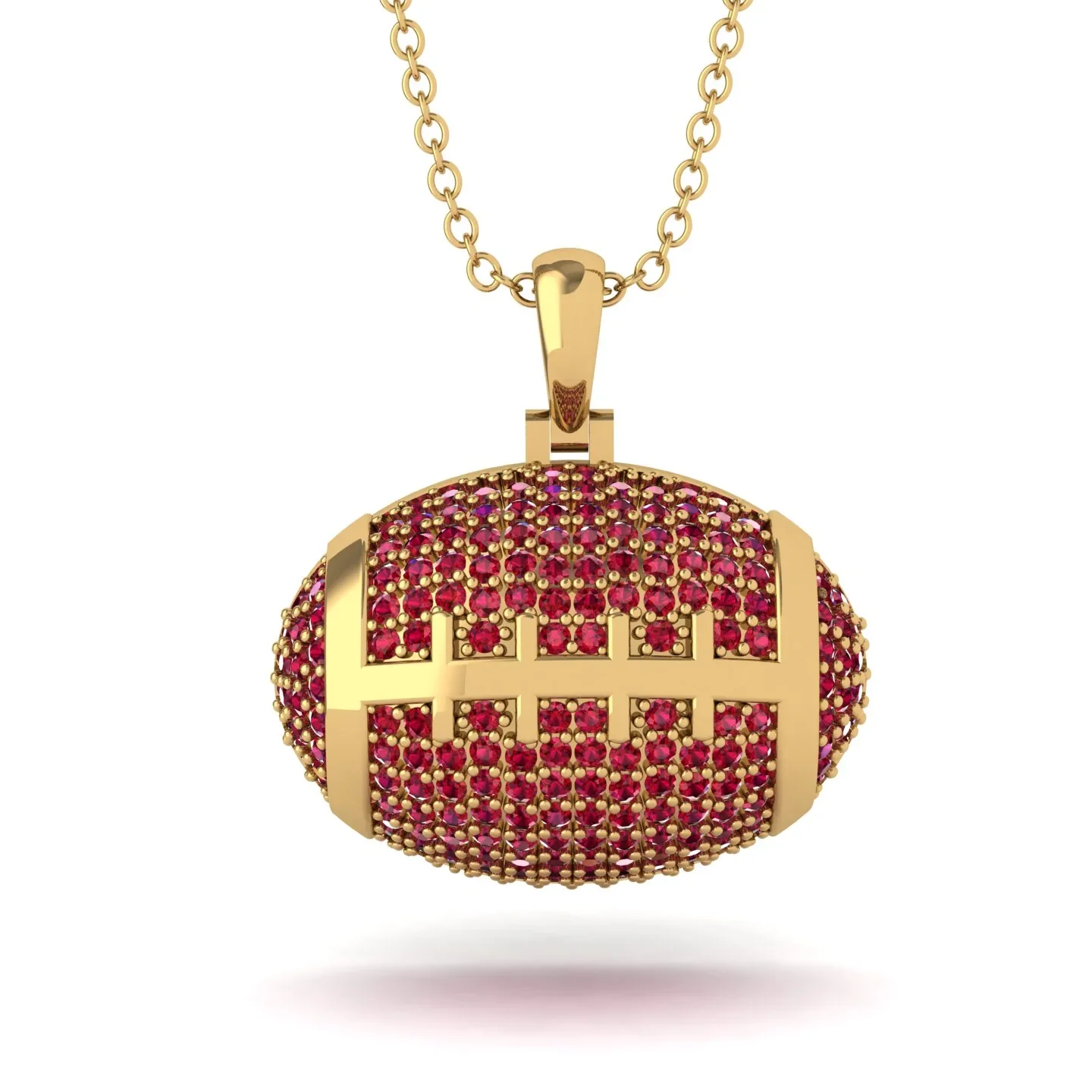 Image of American Football Ruby Necklace - Jeremy No. 10