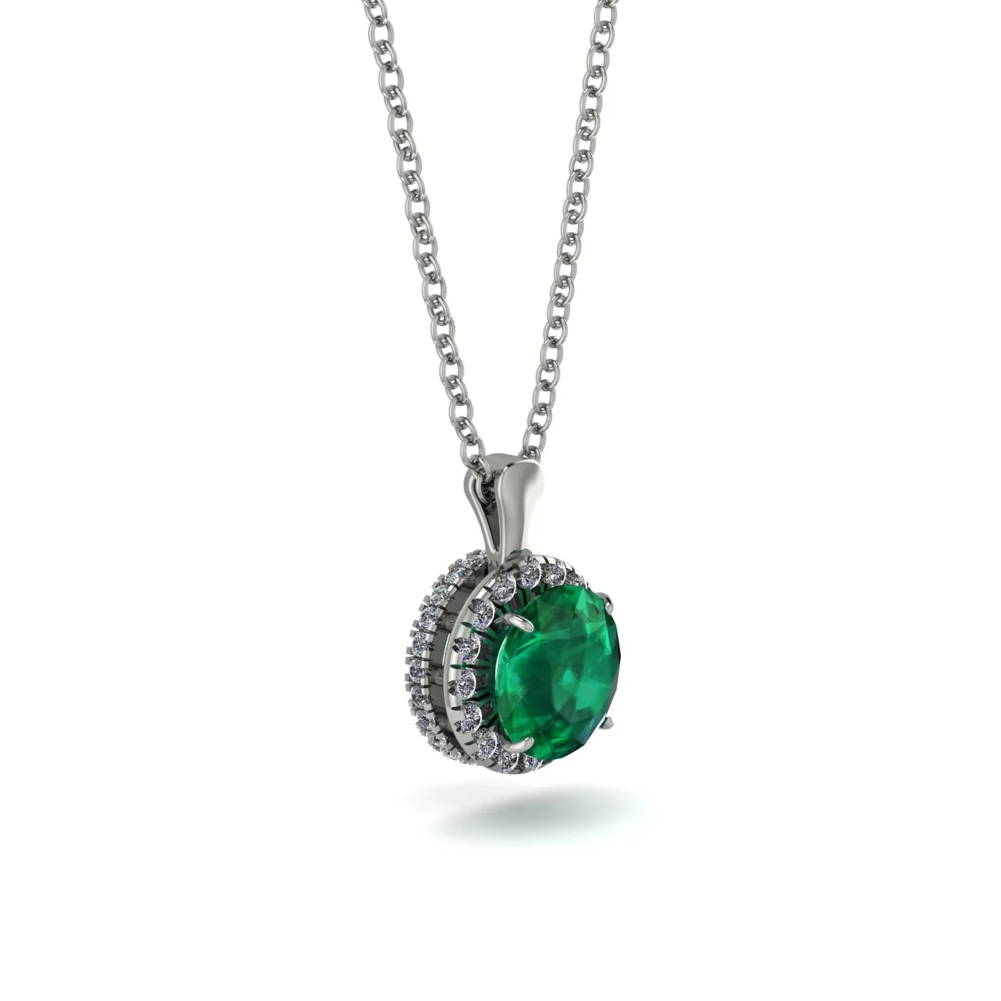 Image of Hidden Halo Emerald Necklace - Catalina No. 6