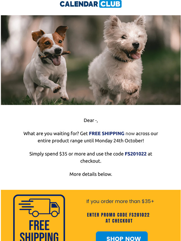 Calendar Club: Don't miss out on FREE SHIPPING! | Milled